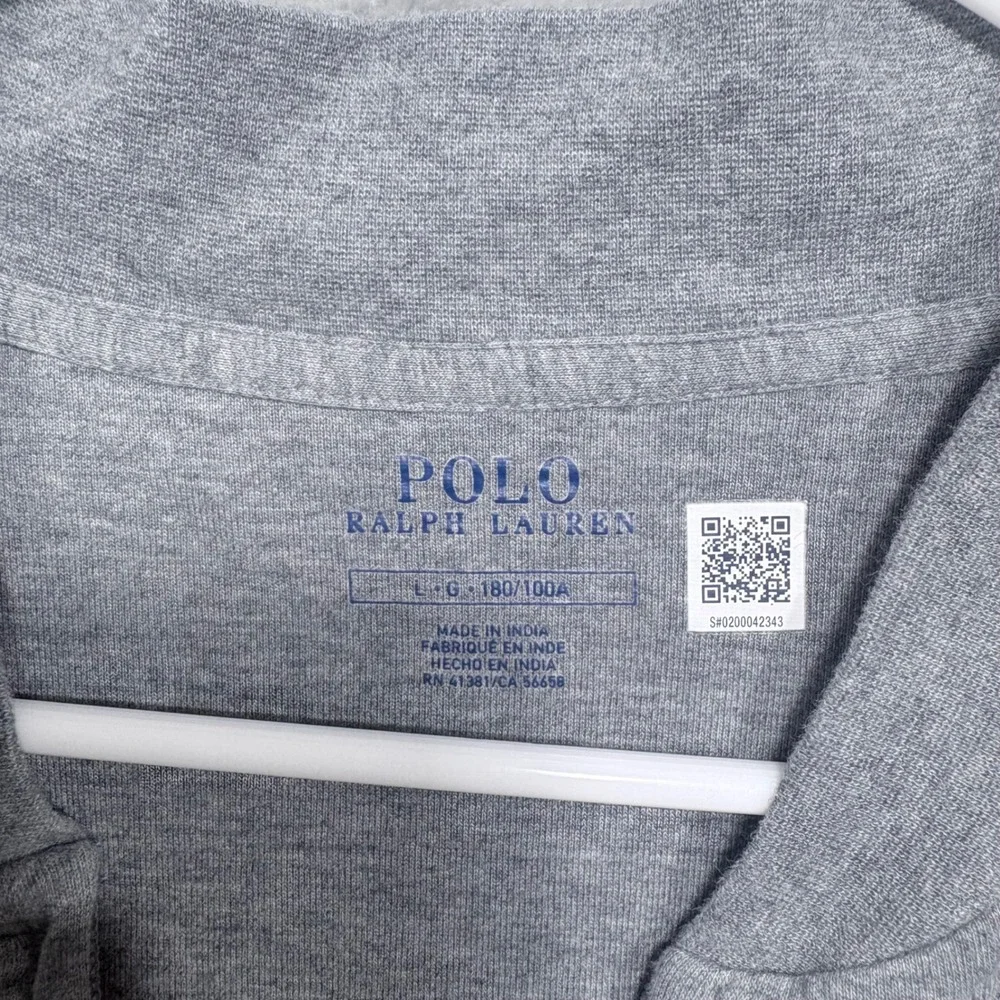 Polo Ralph Lauren Track Jacket Mens L Gray Full Zip Bomber Jersey Knit Pony Logo